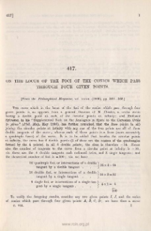 On the Locus of the Foci of the Conics which pass trought Four Given Points