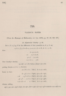 Various notes