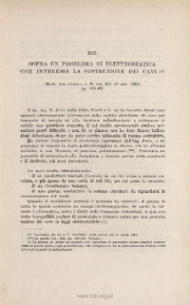 Sopra un problema di elettrostatica che interessa la costruzione dei cavi. &laquo; Rend. Acc. Lincei &raquo;, s. 5&ordf;, vol. XIII (1˚ sem. 1904), pp. 375-382