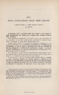 Sulla contrazione della vene liquide. &laquo; Atti Ist. Veneto di Ist. Veneto di Sc., Lett. ed Arti &raquo;, t. LXIV (1904-1905), Parte 2&ordf;, pp. 1465-72