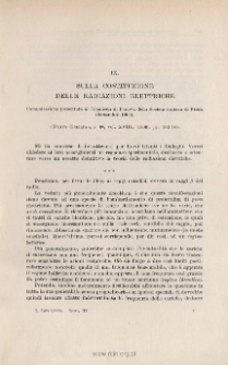 Sulla costituzione delle radiazioni elettriche. « Nuovo Cimento », ser. 5ª, vol. XVIII (1909)