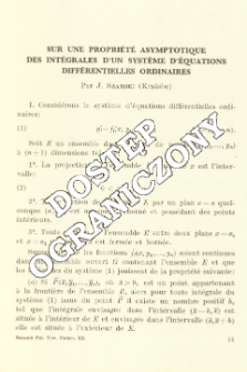 Sur une propri&eacute;t&eacute; asymptotique des int&eacute;grales d'un syst&egrave;me d'&eacute;quations diff&eacute;rentielles ordinaires