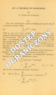 On a theorem of Hadamard