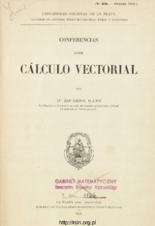 Conferencias sobre cálculo vectorial
