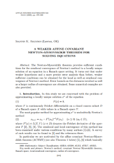 A weaker affine covariant Newton–Mysovskikh theorem for solving equations