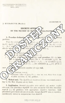 Algorithm 25 - Discrete optimization by the method of Mao and Wallingford