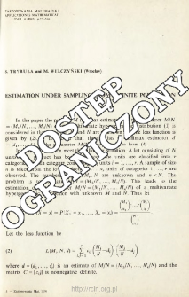 Estimation under sampling from a finite population