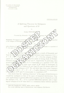 A splitting theorem for subspaces and quotients of D&prime;