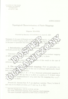Topological characterization of finite mappings