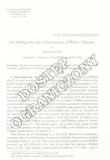 Sub-Pfaffian sets and a generalization of Wilkie's theorem