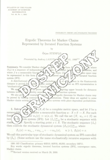Ergodic theorems for Markov chains represented by iterated function systems