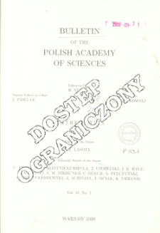 Bulletin of the Polish Academy of Sciences. Mathematics T.48, 2000, Spis treści i dodatki
