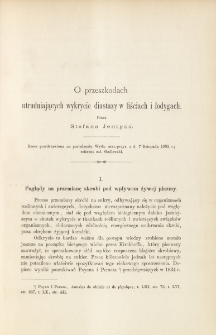 O przeszkodach utrudnających wykrycie diastazy w liściach i łodygach