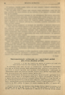 Nier&oacute;wnomierność wykluwania się i śmiertelność piskląt jako wyraz adaptacji gatunku