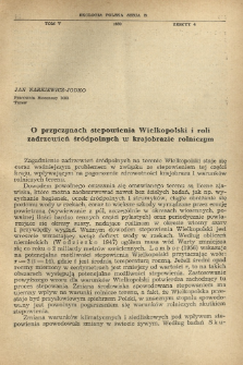 O przyczynach stepowienia Wielkopolski i roli zadrzewień śr&oacute;dpolnych w krajobrazie rolniczym