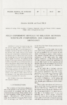 Field experiment reveals no relation between substrate composition and Chironomus abundance