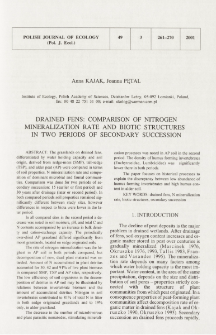 Drained fens: comparison of nitrogen mineralization rate and biotic structures in two periods of secondary succession