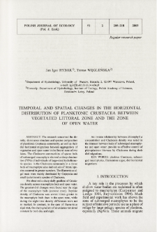 Temporal and spatial changes in the horizontal distribution of planktonic Crustacea between vegetated littoral zone and the zone of open water