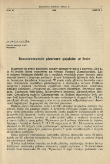 Rozmieszczenie piętrowe pająk&oacute;w w lesie