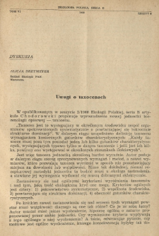 Uwagi o taxocenach