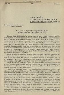 VII Zjazd Hydrobiolog&oacute;w Polskich (Świnoujście, 20-23 IX 1967 r.)