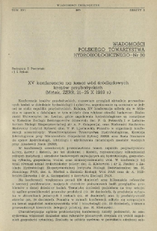 XV konferencja na temat w&oacute;d śr&oacute;dlądowych kraj&oacute;w przybałtyckich (Mińsk, ZSRR, 21-25 X 1969 r.)