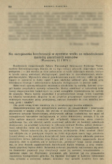 Na marginesie konferencji w sprawie walki ze szkodnikami metodą sterylizacji samc&oacute;w (Warszawa, 20 I 1970 r.)