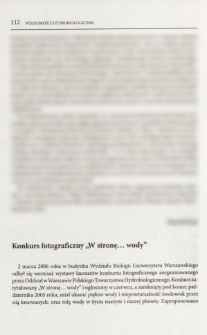 Konkurs fotograficzny "W stronę... wody"