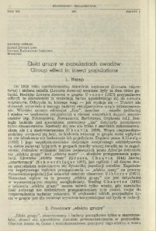 Efekt grupy w populacjach owad&oacute;w