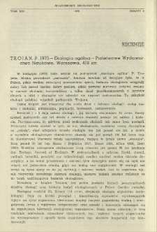 Trojan, P. 1975 - Ekologia og&oacute;lna - Państwowe Wydawnictwo Naukowe, Warszawa, 419 str.