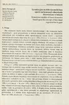Symulacyjne modele dynamiki lasu oparte na koncepcji odnawiania drzewostanu w lukach