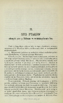 Spis ptak&oacute;w zebranych przez p. Stolcmana we wschodnio-p&oacute;łnocn&eacute;m Peru