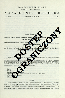 Inwentaryzacja gniazd bociana białego, Ciconia ciconia (L.) w powiecie Słubice (woj. Zielona G&oacute;ra)