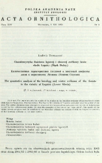 Charakterystyka ilościowa lęgowej i zimowej awifauny las&oacute;w okolic Legnicy (Śląsk Dolny)