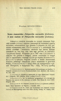 Nowe stanowisko Polycelis cornuta (Johns.) = A new station of Polycelis cornuta (Johns.)