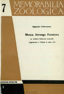 Mowa Jerzego Forstera : wygłoszona 2 lutego 1785 roku w Szkole Gł&oacute;wnej Wielkiego Księstwa Litewskiego w Wilnie pt. Limites Historiae naturalis