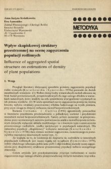 Wpływ skupiskowej struktury przestrzennej na ocenę zagęszczenia populacji roślinnych