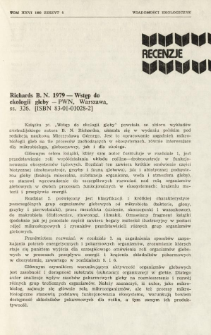 Richards B. N. 1979 - Wstęp do ekologii gleby - PWN, Warszawa, ss. 326 [ISBN 83-01-01028-2]