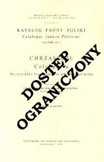 Chrząszcze = Coleoptera. Histeroidea i Staphylinoidea pr&oacute;cz Staphylinidae