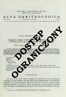 Comparative analysis of breeding bird communities in two parks of Wrocław and in an adjacent Querco-Carpinetum forest