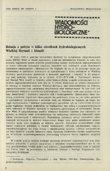 Relacja z pobytu w kilku ośrodkach hydrobiologicznych Wielkiej Brytanii i Irlandii