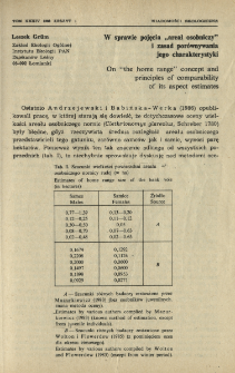 W sprawie pojęcia "areał osobniczy" i zasad por&oacute;wnywania jego charakterystyki