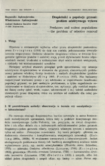 Drapieżniki a populacje gryzoni: problem selektywnego wyłowu