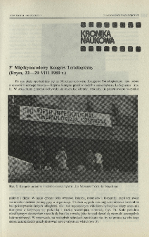 5˚ Międzynarodowy Kongres Teriologiczny (Rzym, 22-29 VIII 1989 r.)