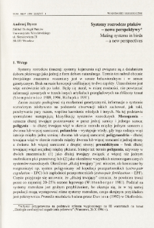 Systemy rozrodcze ptak&oacute;w - nowe perspektywy