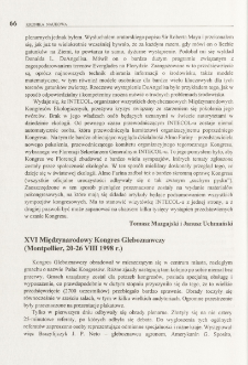XVI Międzynarodowy Kongres Gleboznawczy (Montpellier, 20-26 VIII 1998 r.)