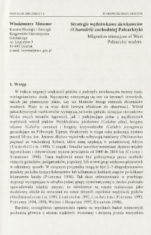 Strategie wędr&oacute;wkowe siewkowc&oacute;w (Charadrii) zachodniej Palearktyki