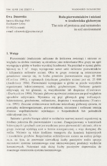 Rola pierwotniak&oacute;w i nicieni w środowisku glebowym