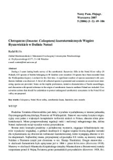 Chrząszcze (Insecta: Coleoptera) kserotermicznych Wzg&oacute;rz Byszewickich w Dolinie Noteci