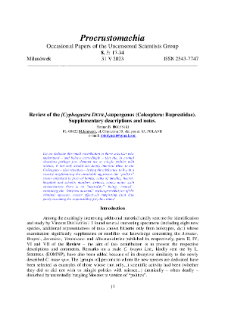 Review of the [Cyphogastra DEYR.]-supergenus (Coleoptera: Buprestidae).Supplementary descriptions and notes